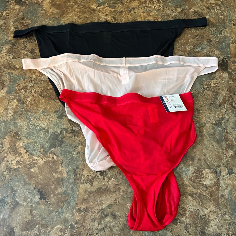 Joyspun String Bikini Panties Womens Size XXXL (22) Black Red Panty Underwear